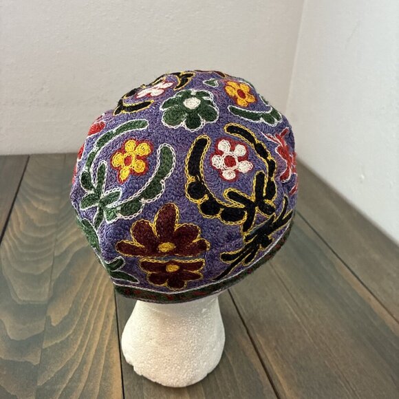 2 Vintage Judaica Bukhara Uzbek Embroidered Handmade Kippah Yarmulke Small (A91) - Picture 4 of 13